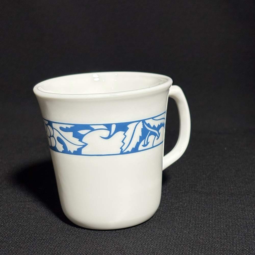 Corningware White Mug with Blue Floral Band